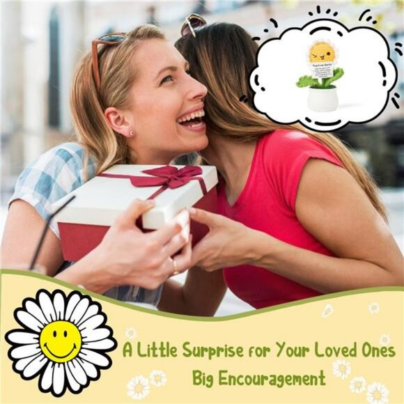 Crochet daisy flower desk decor cute gift for women friend coworker sister - Picture 5 of 8